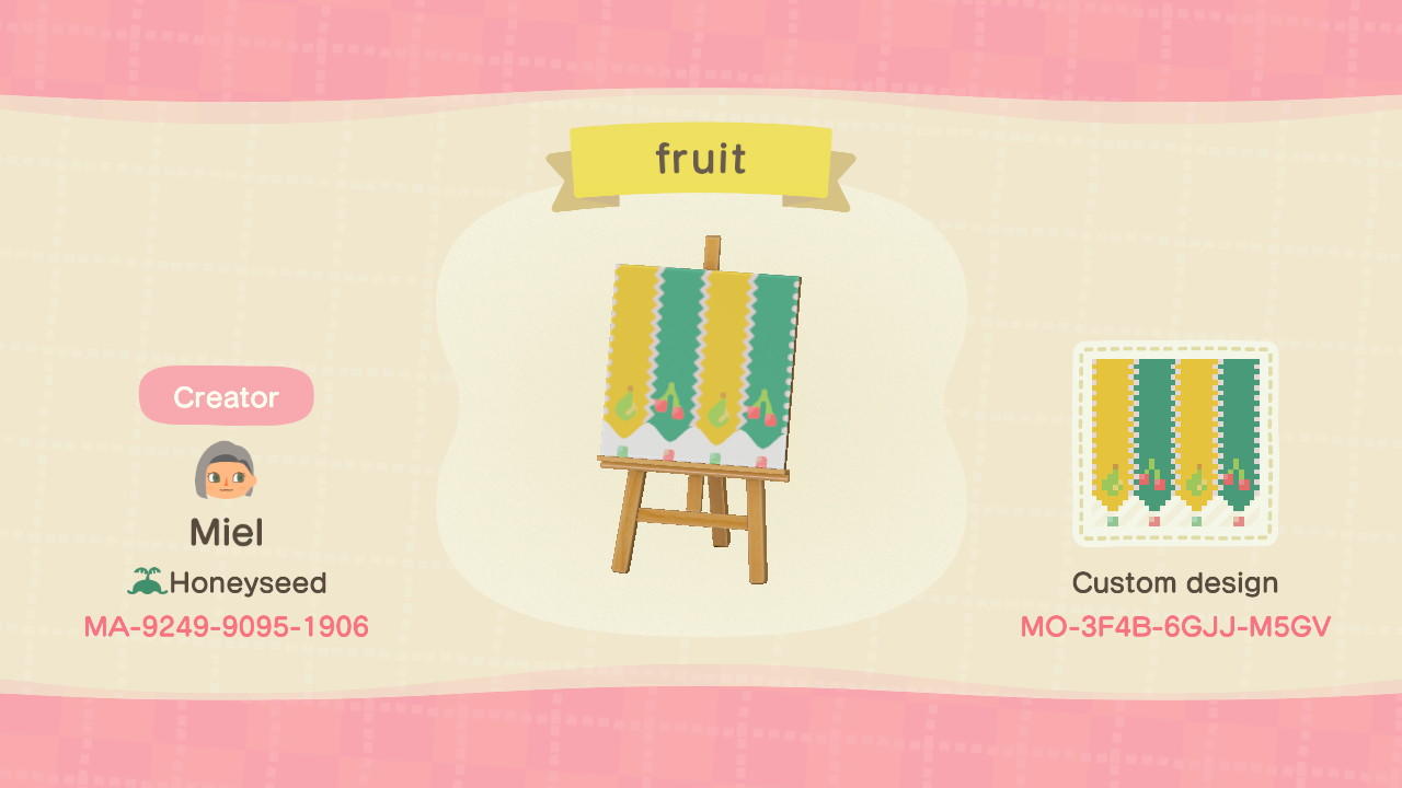 Animal Crossing Design Code: MO-3F4B-6GJJ-M5GV fruit