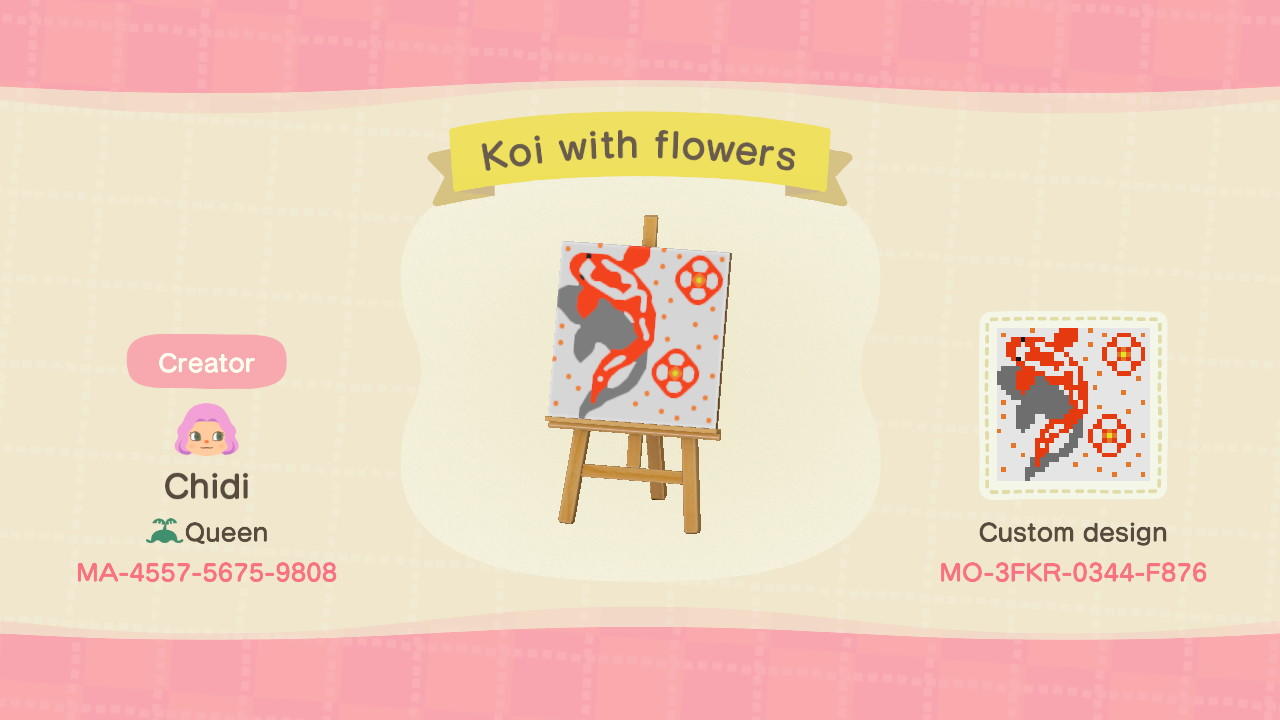 Animal Crossing Design Code: MO-3FKR-0344-F876 Koi