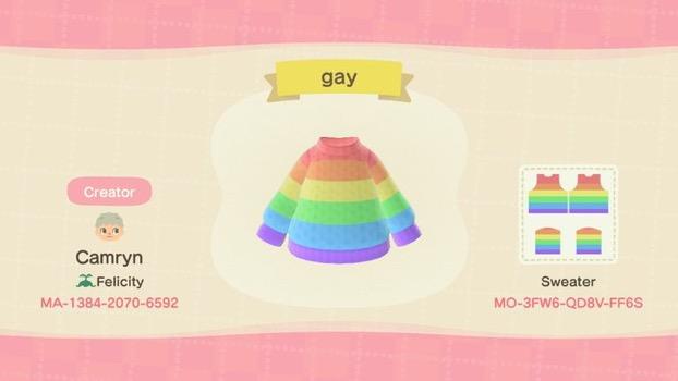 Animal Crossing Design Code: MO-3FW6-QD8V-FF6S gay