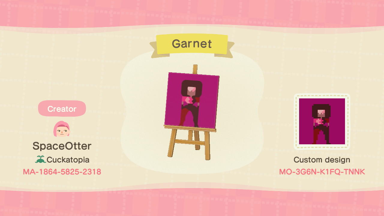Animal Crossing Design Code: MO-3G6N-K1FQ-TNNK Garnet