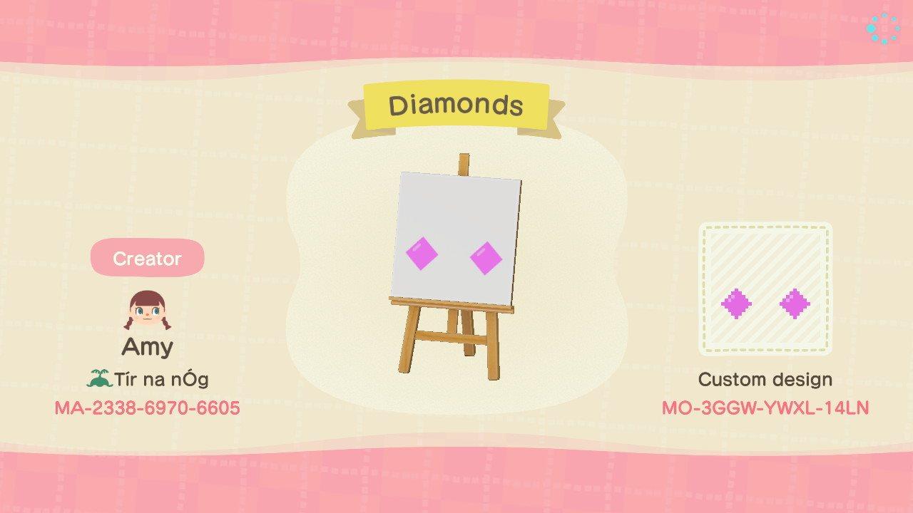 Animal Crossing Design Code: MO-3GGW-YWXL-14LN Diamonds