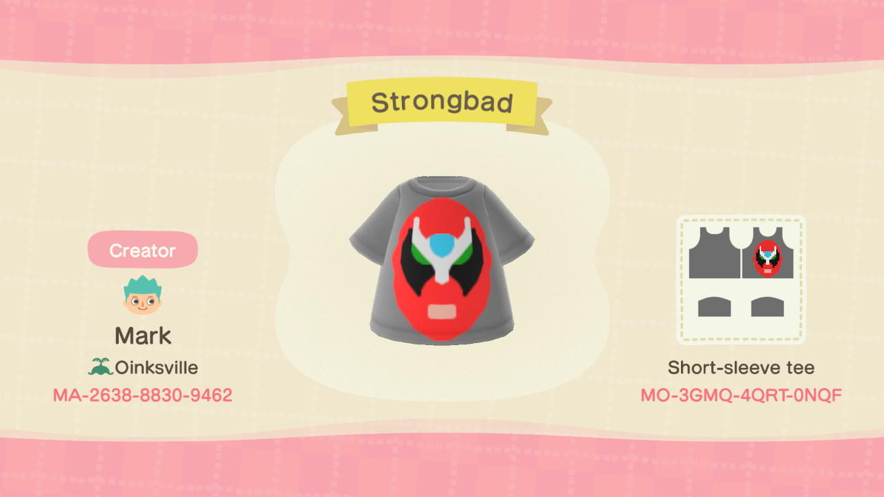 Animal Crossing Design Code: MO-3GMQ-4QRT-0NQF Strongbad