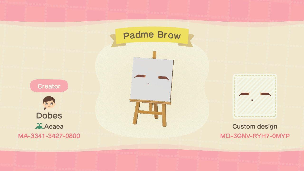Animal Crossing Design Code: MO-3GNV-RYH7-0MYP Padme Brow