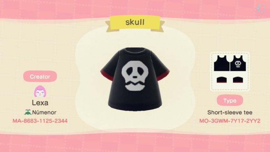 Animal Crossing Design Code: MO-3GWM-7Y17-2YY2 Skull