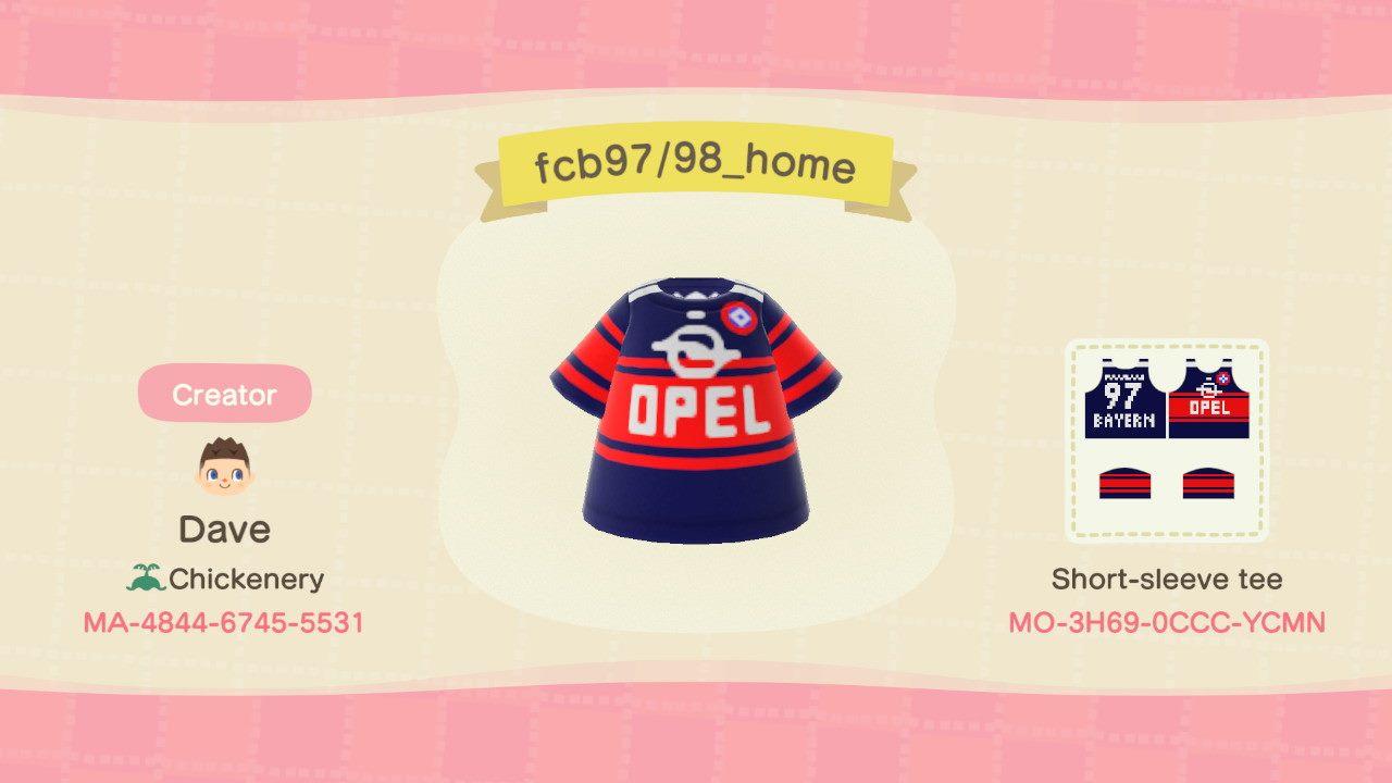 Animal Crossing Design Code: MO-3H69-0CCC-YCMN FC Bayern 97/98 Home