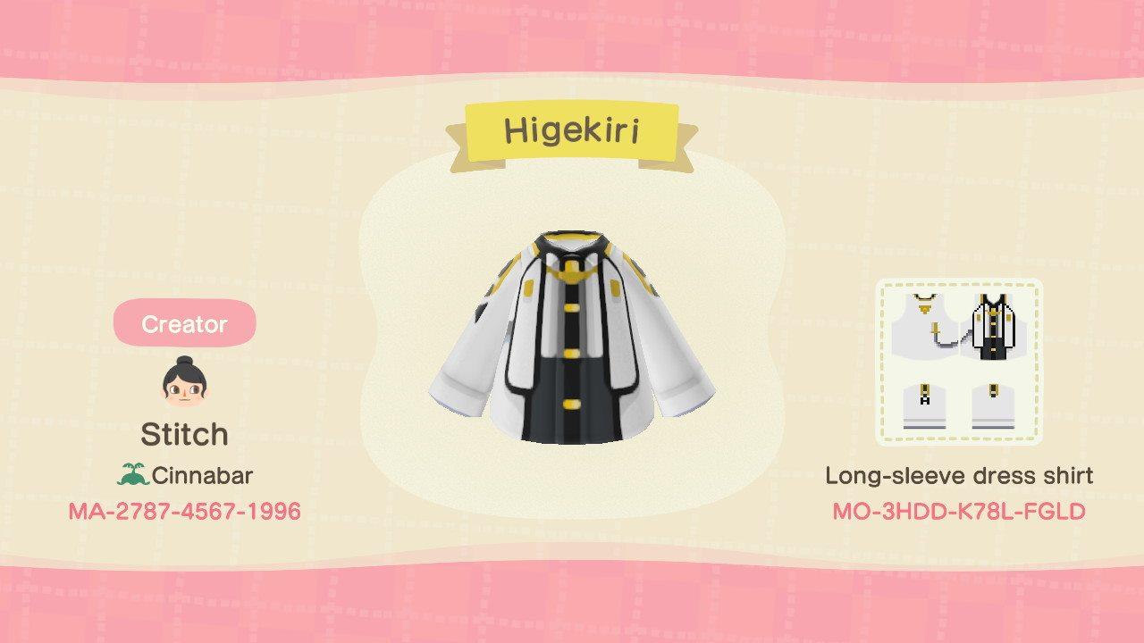 Animal Crossing Design Code: MO-3HDD-K78L-FGLD ToukenRanbu Higekiri