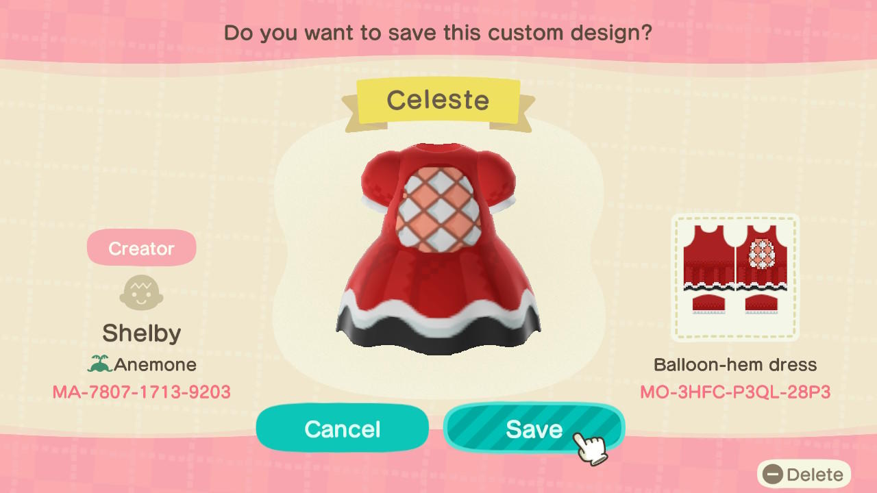 Animal Crossing Design Code: MO-3HFC-P3QL-28P3 Simple Celeste