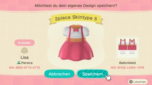 Animal Crossing Design Code: MO-3HQ5-LKM4-1XF8 2piece Skintype 5