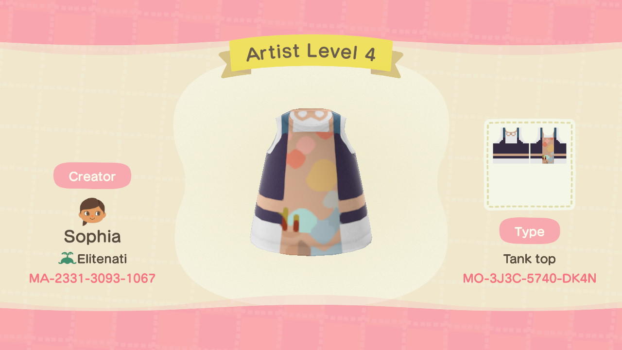 Animal Crossing Design Code: MO-3J3C-5740-DK4N Artist Level 4
