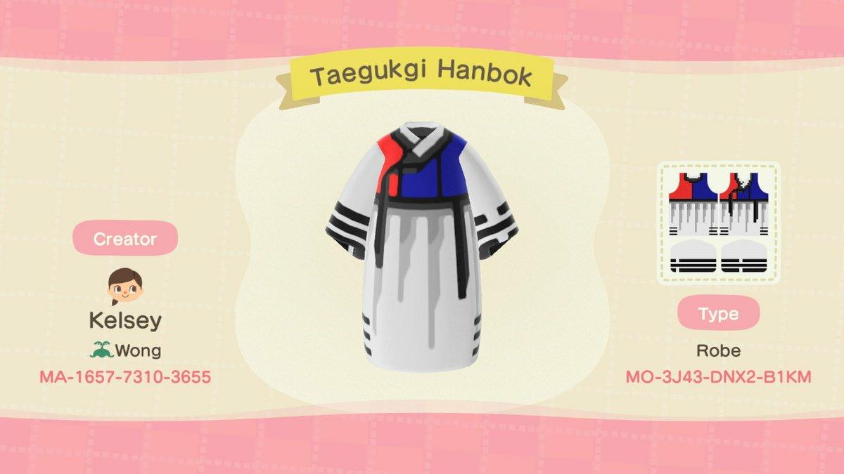 Animal Crossing Design Code: MO-3J43-DNX2-B1KM Taegukgi Hanbok