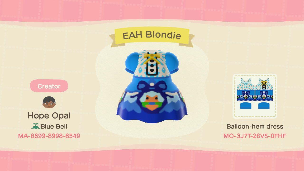 Animal Crossing Design Code: MO-3J7T-26V5-0FHF EAH Blondie