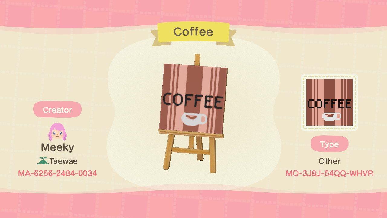 Animal Crossing Design Code: MO-3J8J-54QQ-WHVR Coffee