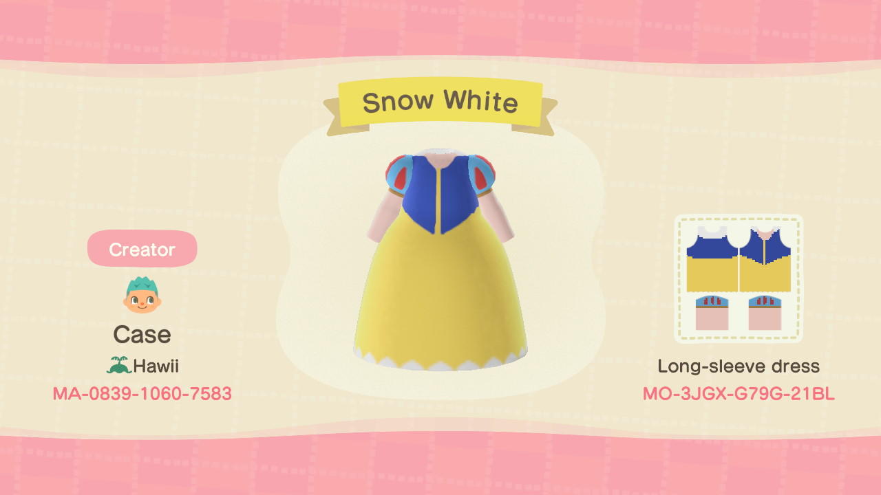 Animal Crossing Design Code: MO-3JGX-G79G-21BL Snow White