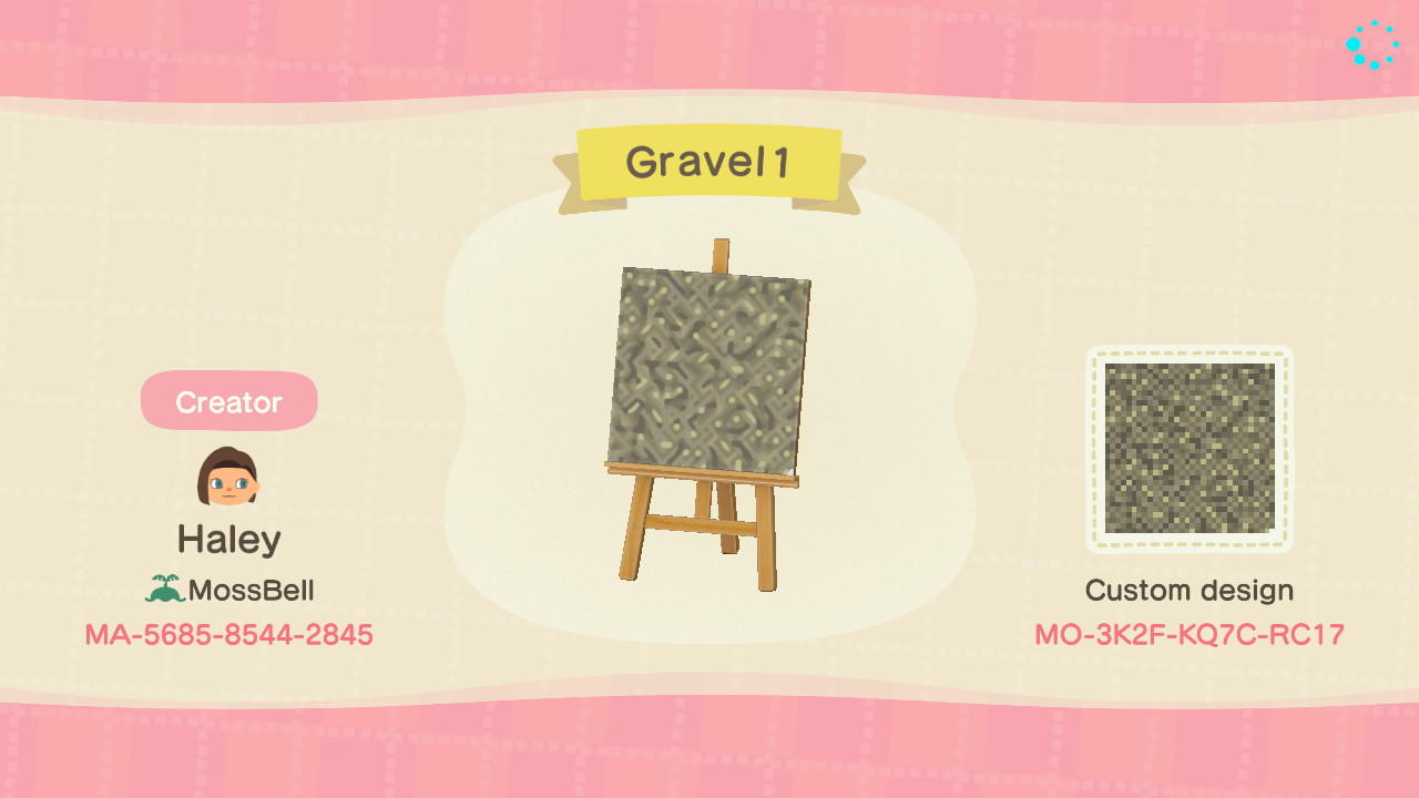 Animal Crossing Design Code: MO-3K2F-KQ7C-RC17 Gravel1