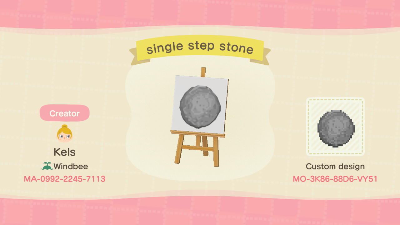 Animal Crossing Design Code: MO-3K86-88D6-VY51 single step stone