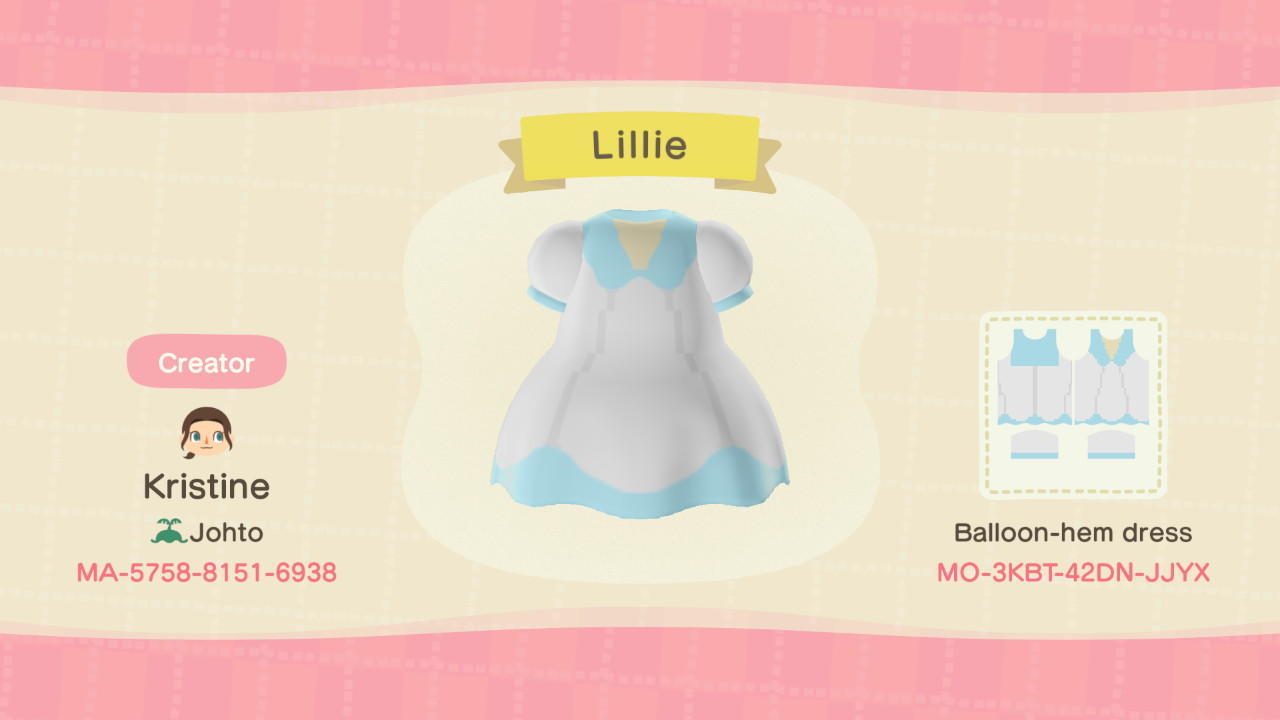 Animal Crossing Design Code: MO-3KBT-42DN-JJYX Lillie