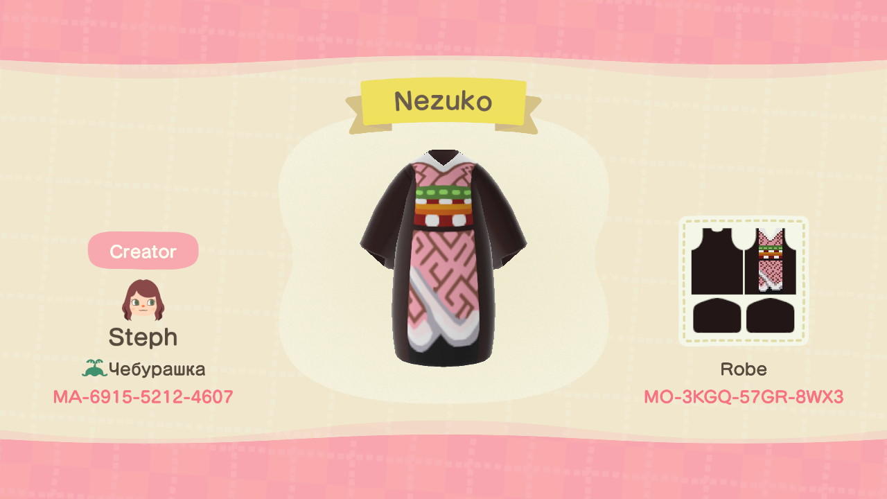 Animal Crossing Design Code: MO-3KGQ-57GR-8WX3 Nezuko