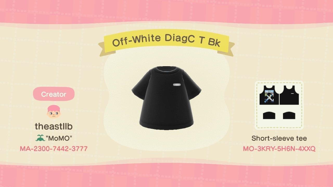 Animal Crossing Design Code: MO-3KRY-5H6N-4XXQ Off-White C Arrows T