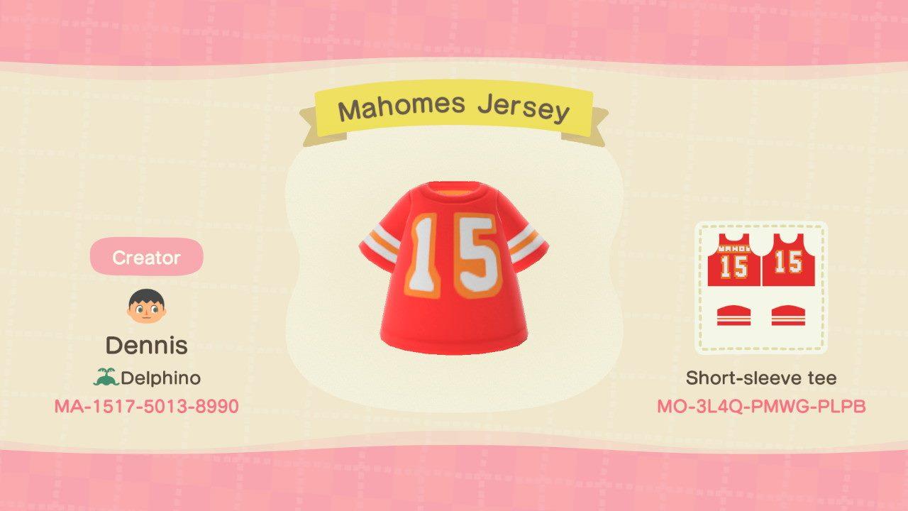 Animal Crossing Design Code: MO-3L4Q-PMWG-PLPB Mahomes Jersey