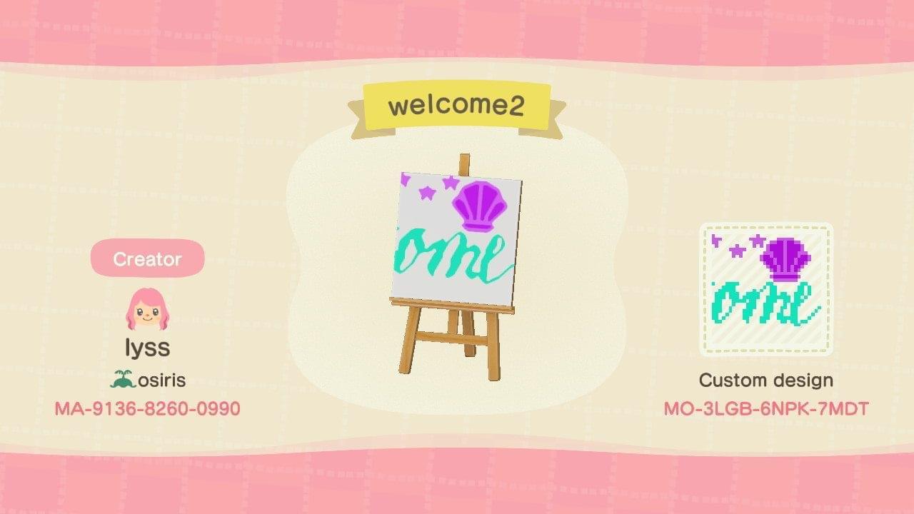 Animal Crossing Design Code: MO-3LGB-6NPK-7MDT Welcome 2