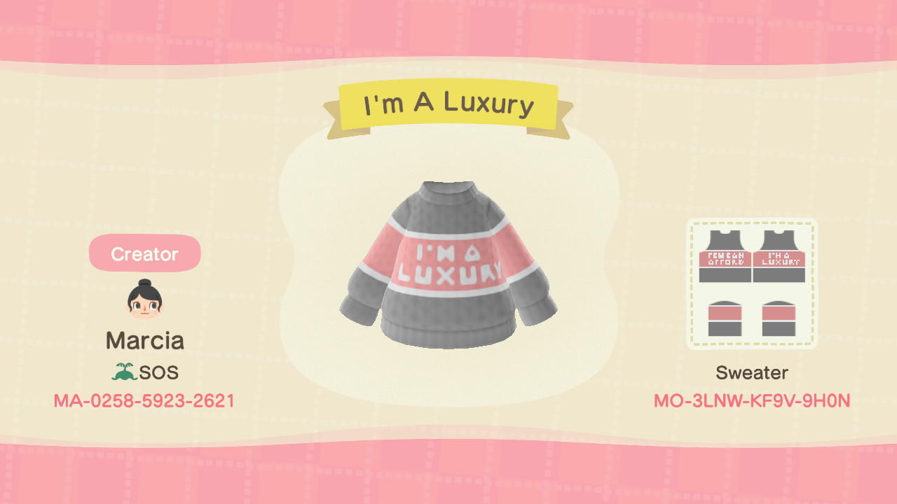 Animal Crossing Design Code: MO-3LNW-KF9V-9H0N Few Can Afford