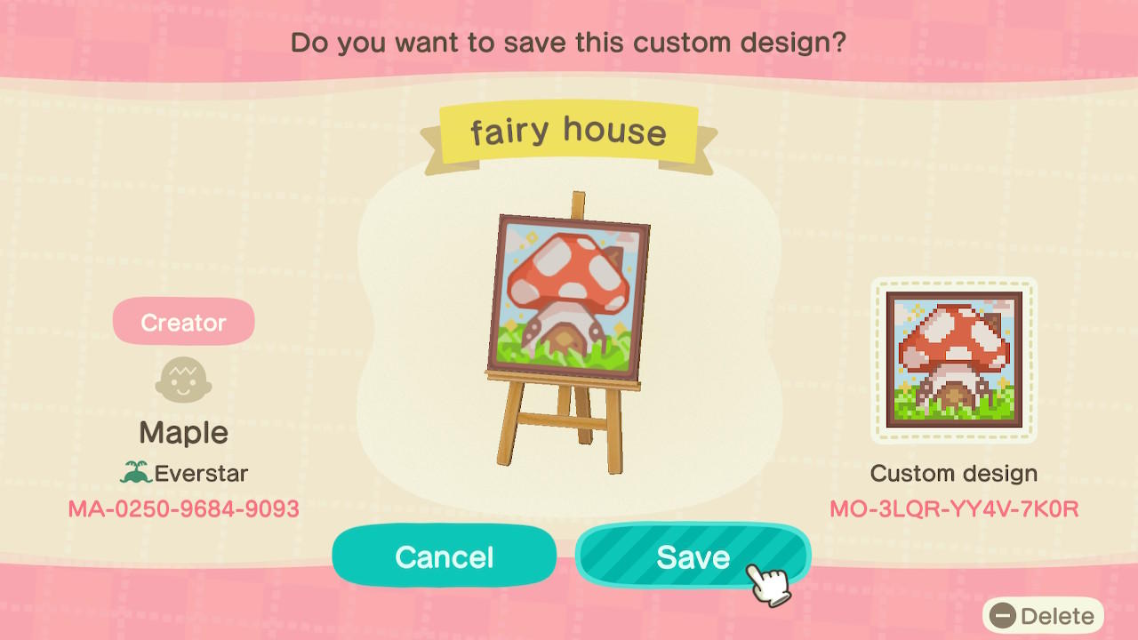 Animal Crossing Design Code: MO-3LQR-YY4V-7K0R fairy house