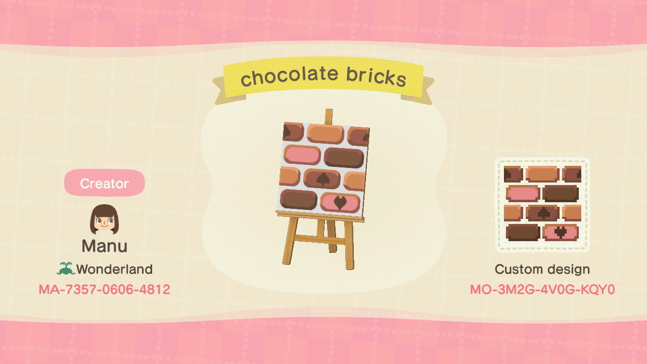 Animal Crossing Design Code: MO-3M2G-4V0G-KQY0 chocolate path tile