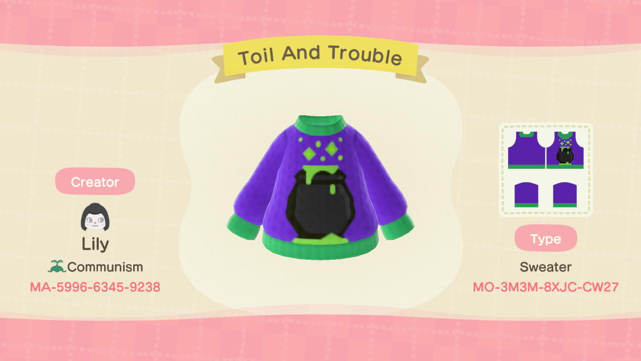 Animal Crossing Design Code: MO-3M3M-8XJC-CW27 Toil And Trouble