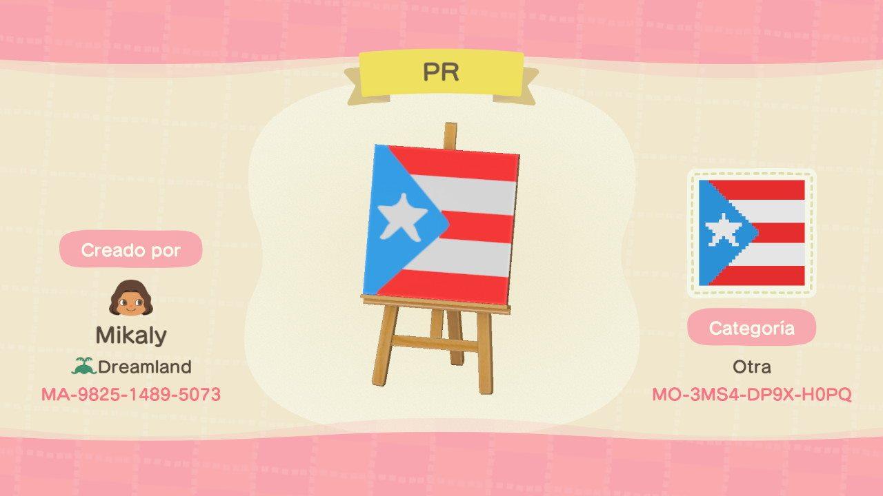 Animal Crossing Design Code: MO-3MS4-DP9X-H0PQ PR Flag