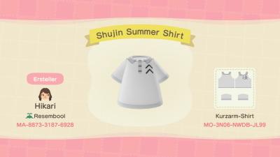 Animal Crossing Design Code: MO-3N06-NWDB-JL99 Persona 5 Uniform