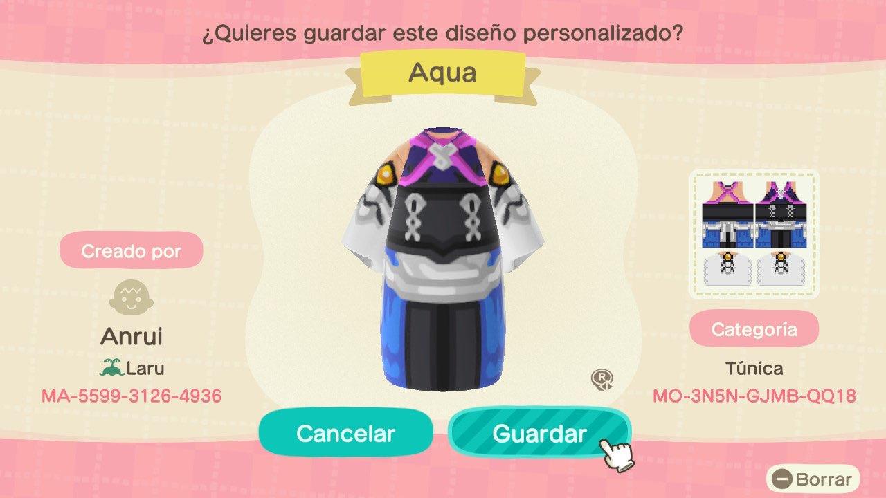 Animal Crossing Design Code: MO-3N5N-GJMB-QQ18 KHBBS - Aqua