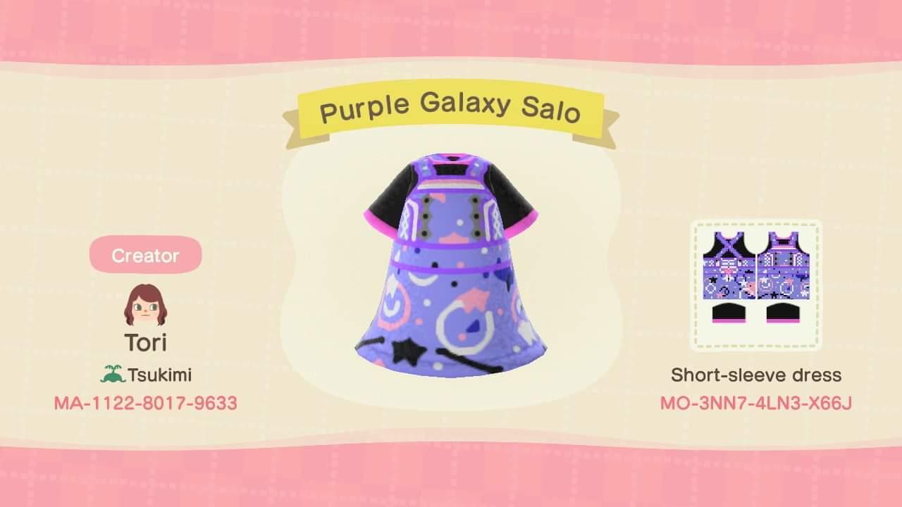 Animal Crossing Design Code: MO-3NN7-4LN3-X66J Purple Galaxy Salo