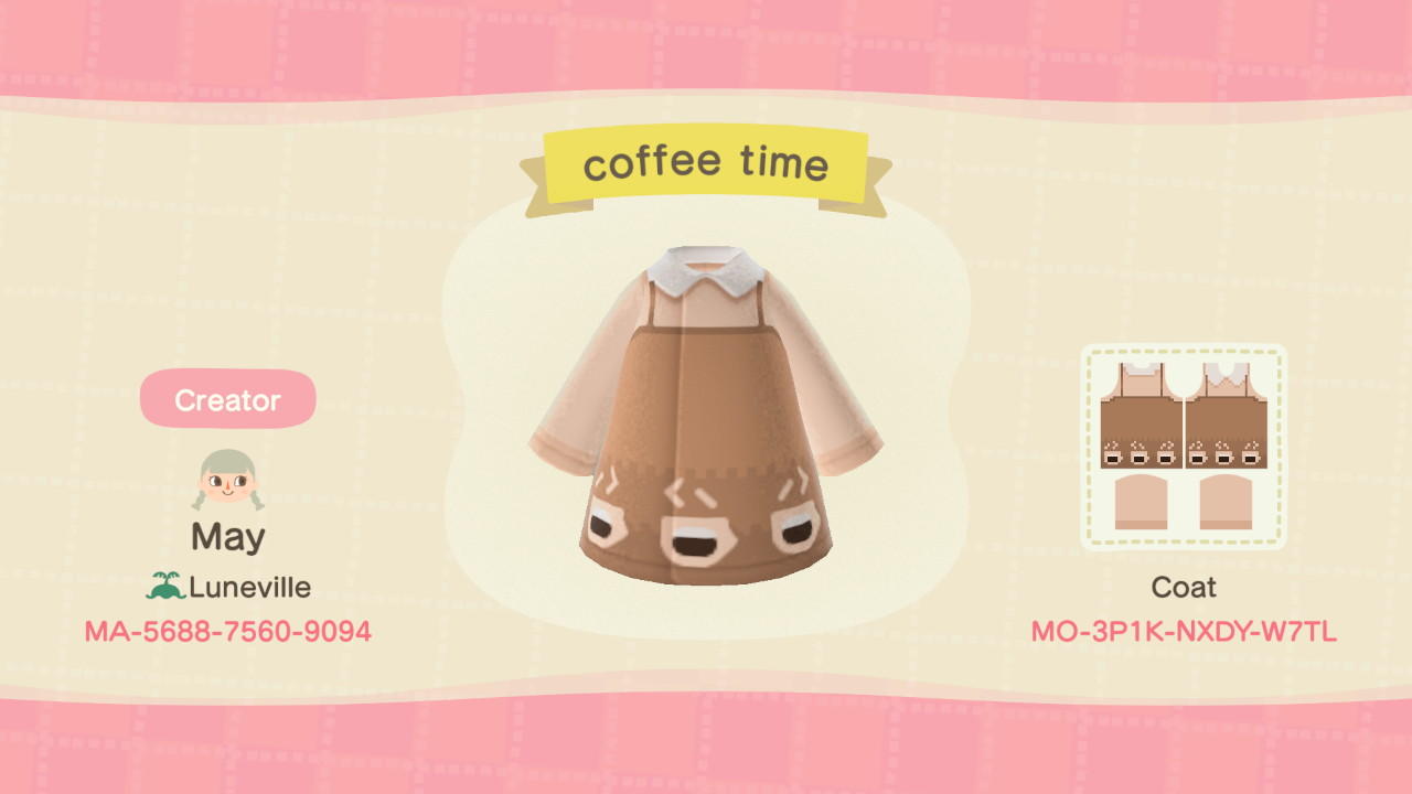 Animal Crossing Design Code: MO-3P1K-NXDY-W7TL coffee time