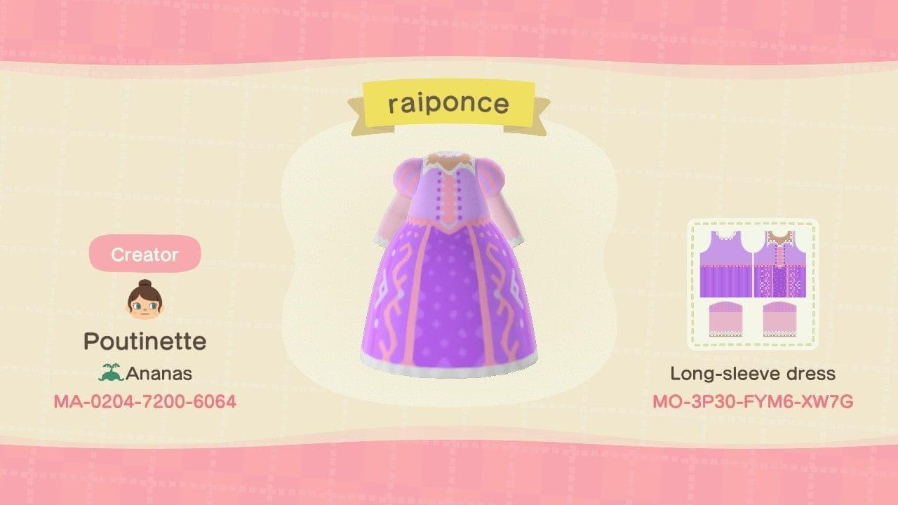 Animal Crossing Design Code: MO-3P30-FYM6-XW7G raiponce