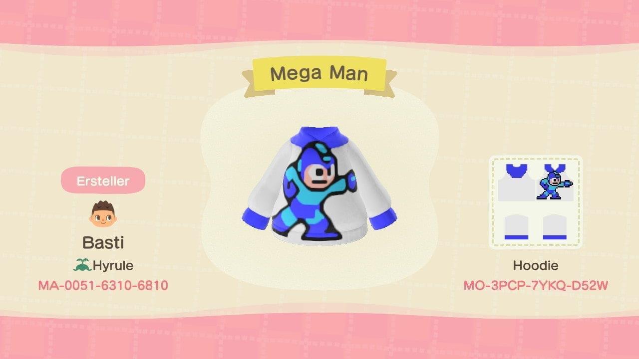 Animal Crossing Design Code: MO-3PCP-7YKQ-D52W Mega Man