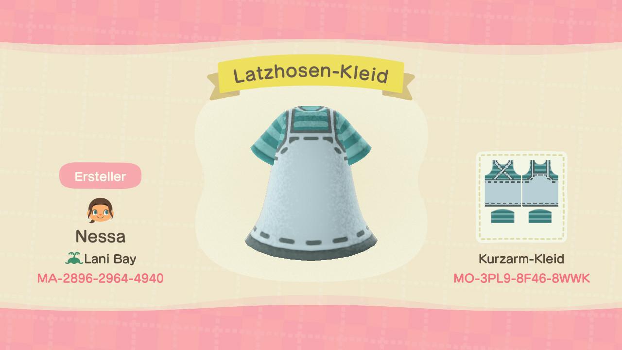 Animal Crossing Design Code: MO-3PL9-8F46-8WWK Latzhosen-Kleid