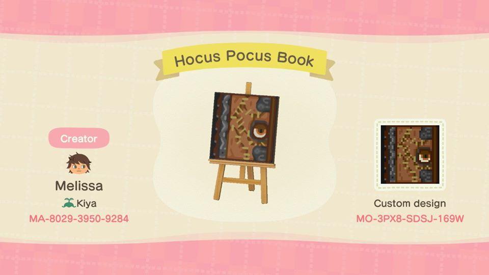 Animal Crossing Design Code: MO-3PX8-SDSJ-169W Hocus Pocus Book
