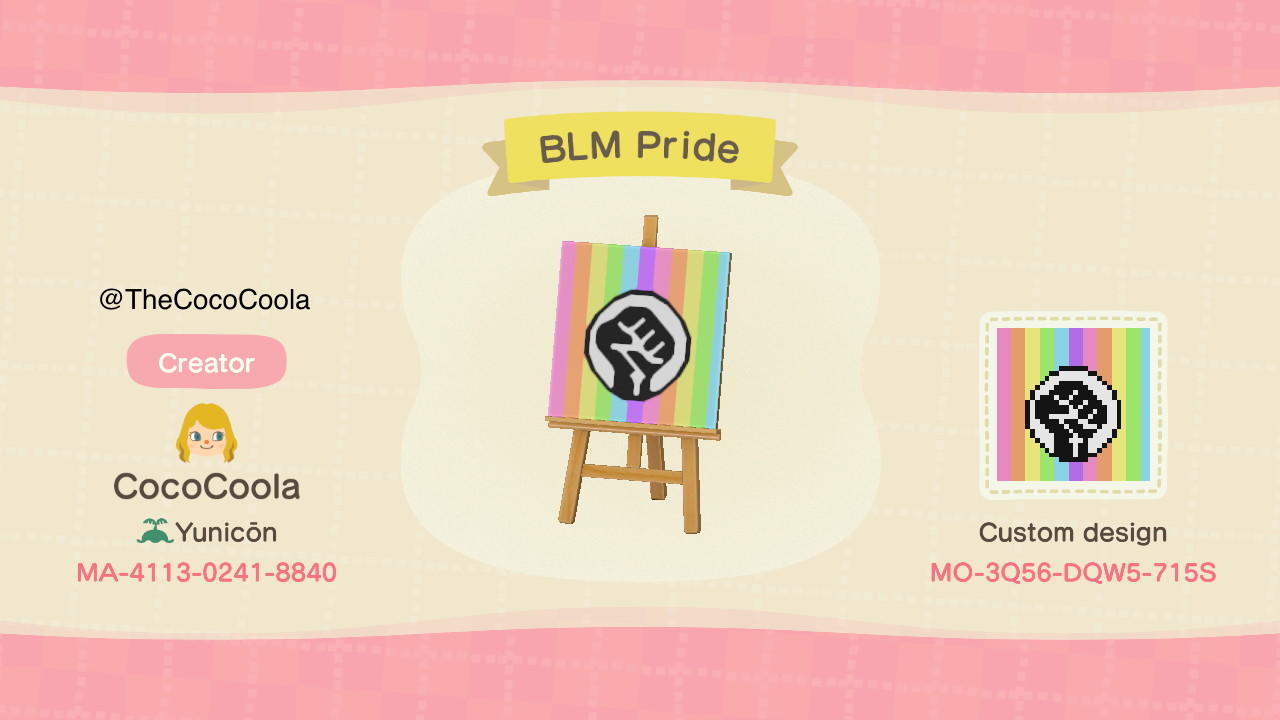Animal Crossing Design Code: MO-3Q56-DQW5-715S BLM Pride Pastel
