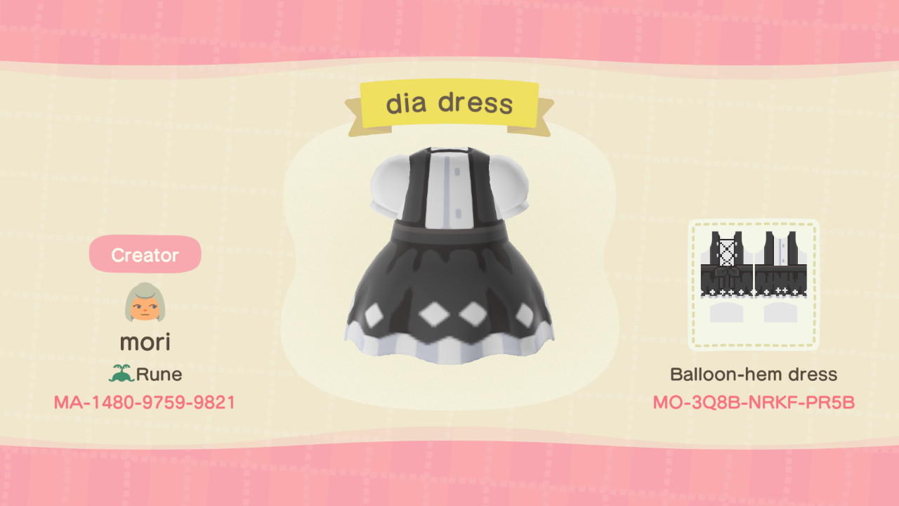 Animal Crossing Design Code: MO-3Q8B-NRKF-PR5B diamond dress