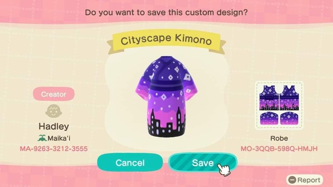 Animal Crossing Design Code: MO-3QQB-598Q-HMJH Cityscape Kimono