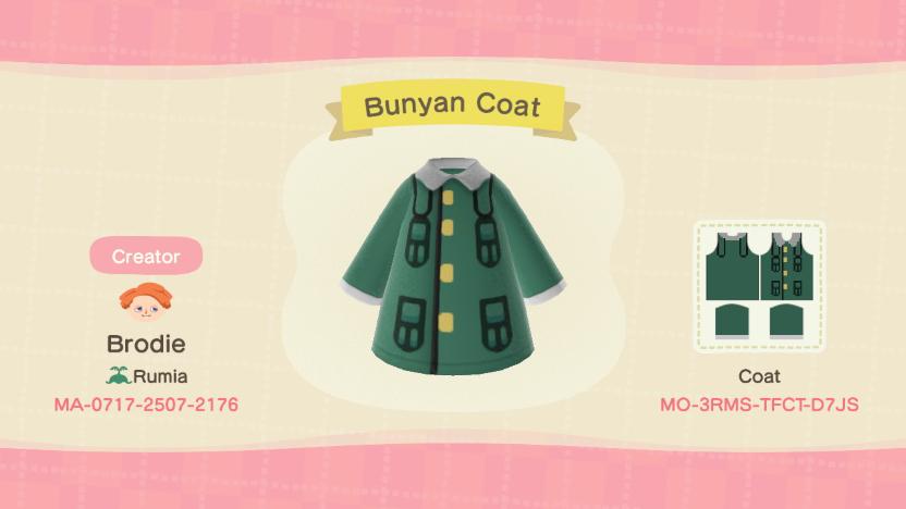 Animal Crossing Design Code: MO-3RMS-TFCT-D7JS Paul Bunyan Coat