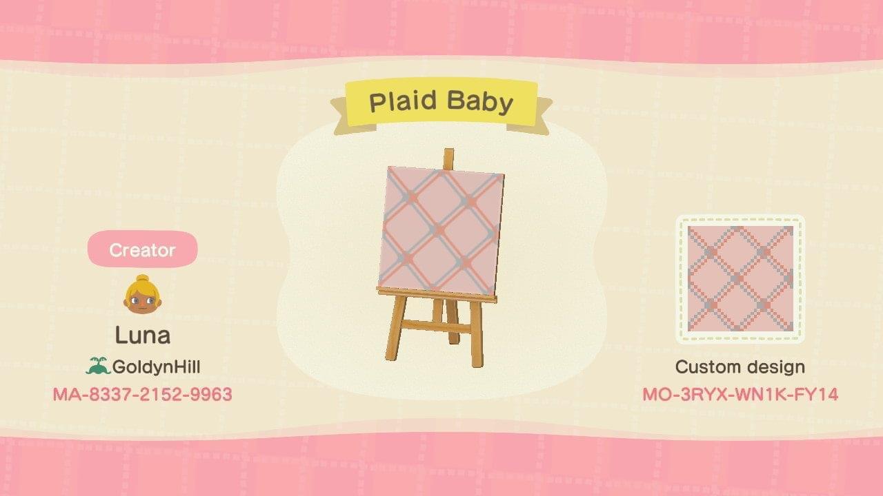 Animal Crossing Design Code: MO-3RYX-WN1K-FY14 Plaid Baby