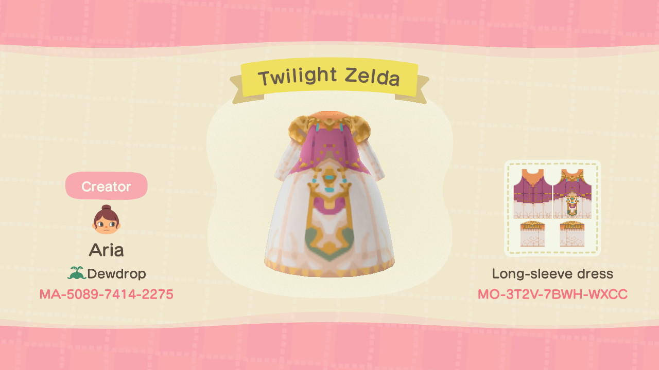 Animal Crossing Design Code: MO-3T2V-7BWH-WXCC Twilight Zelda