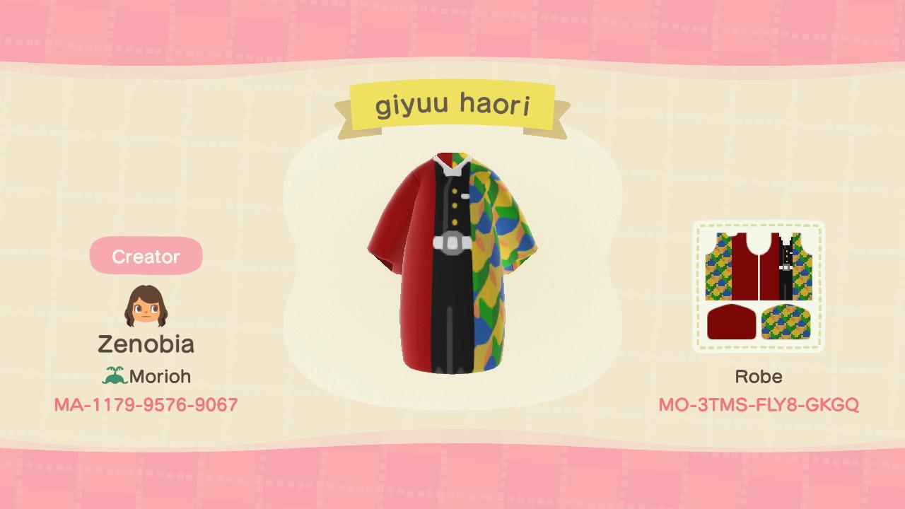 Animal Crossing Design Code: MO-3TMS-FLY8-GKGQ Giyuu Haori KnY