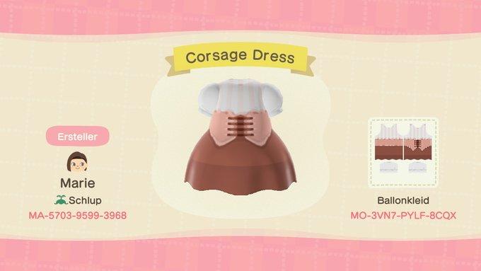 Animal Crossing Design Code: MO-3VN7-PYLF-8CQX Corsage Dress