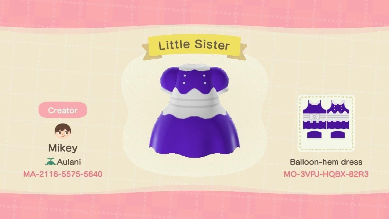 Animal Crossing Design Code: MO-3VPJ-HQBX-82R3 Bshock Little Sister