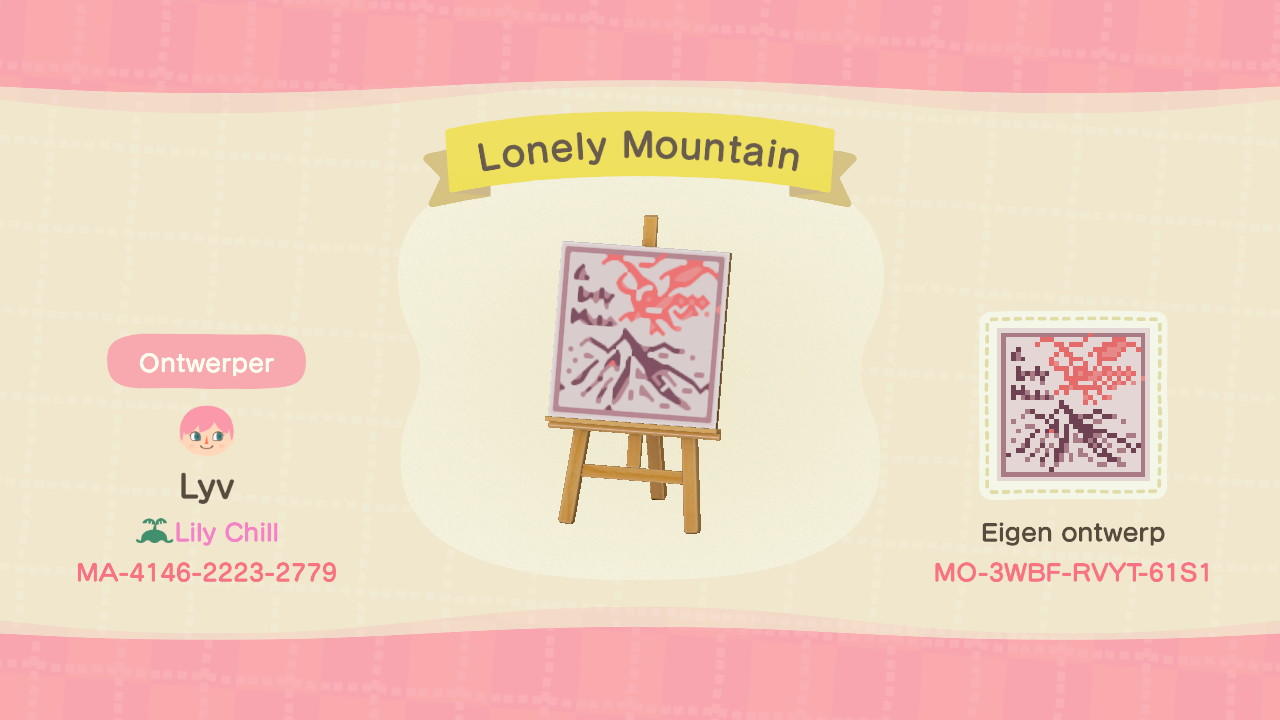 Animal Crossing Design Code: MO-3WBF-RVYT-61S1 Lonely Mountain Map