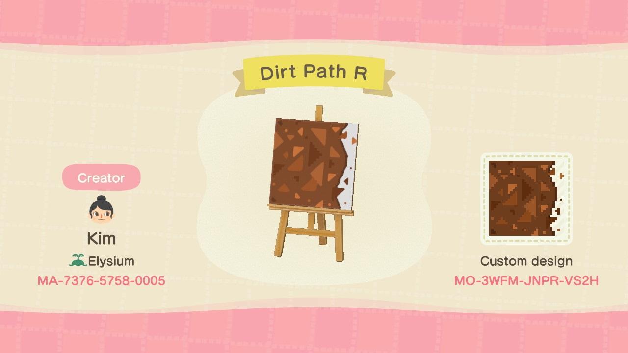 Animal Crossing Design Code: MO-3WFM-JNPR-VS2H Dirt Path R