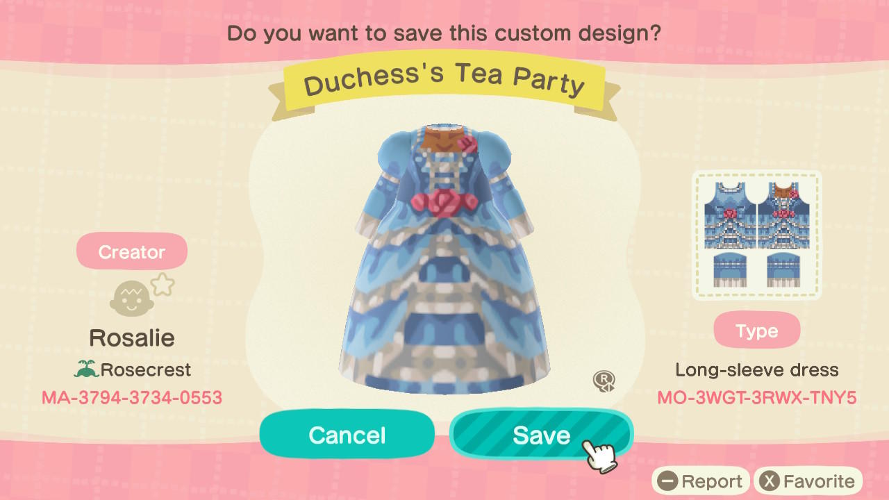 Animal Crossing Design Code: MO-3WGT-3RWX-TNY5 Duchess’ Tea Party