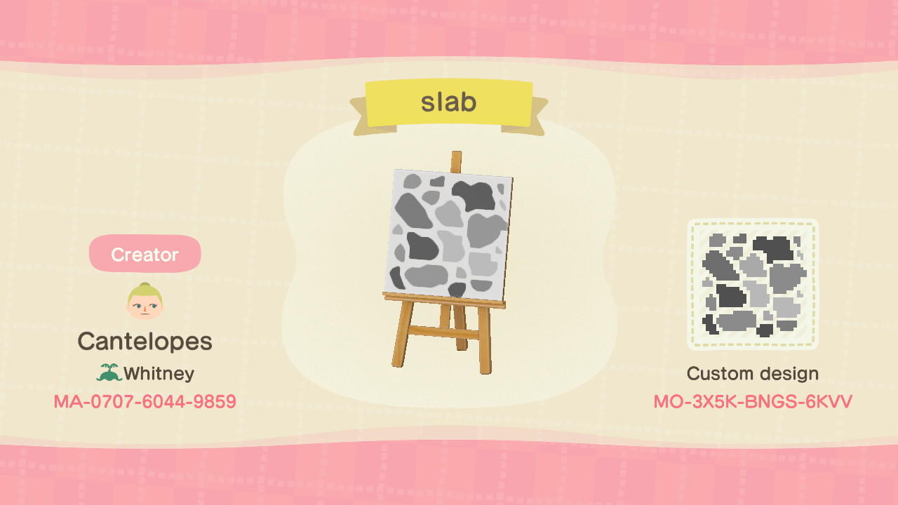 Animal Crossing Design Code: MO-3X5K-BNGS-6KVV slab